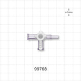 3-Way Stopcock, 2 Female Luer Locks, Male Luer Slip - 29 psi - 99768