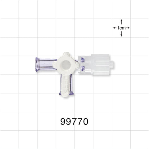 2-Way Stopcock, 2 Female Luer Locks, Rotating Male Luer Lock - 43 psi - 99770