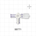 3-Way Stopcock, 2 Female Luer Locks, Rotating Male Luer Lock - 43 psi - 99771