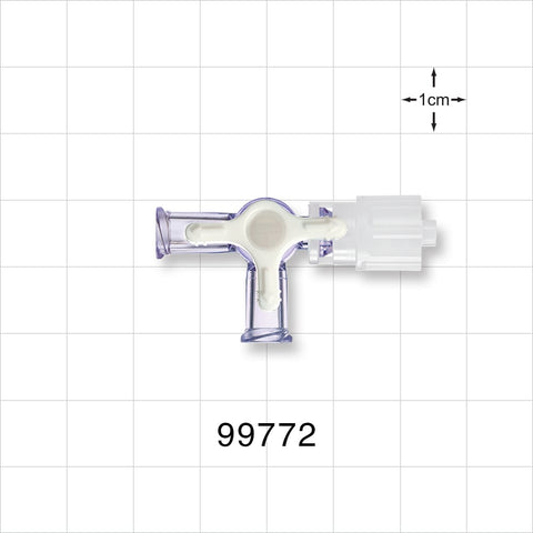 4-Way Stopcock, 2 Female Luer Locks, Rotating Male Luer Lock - 43 psi - 99772