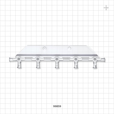 5-Gang Stopcock Manifold, 7 Female Luer Locks - 29 psi - 99859