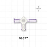 3-Way Stopcock, 2 Female Luer Locks, Tubing Port - Fits 0.12 inch OD Tubing (3.05 mm); 45 psi - 99877