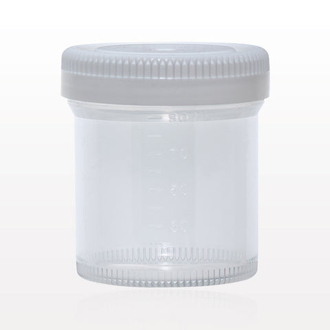 Specimen Container w/White Cap - 90 ml; 2.1 inch Opening (53 mm) - 99982