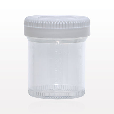 Specimen Container w/White Cap - 60 ml; 1.9 inch Opening (48 mm) - 99984
