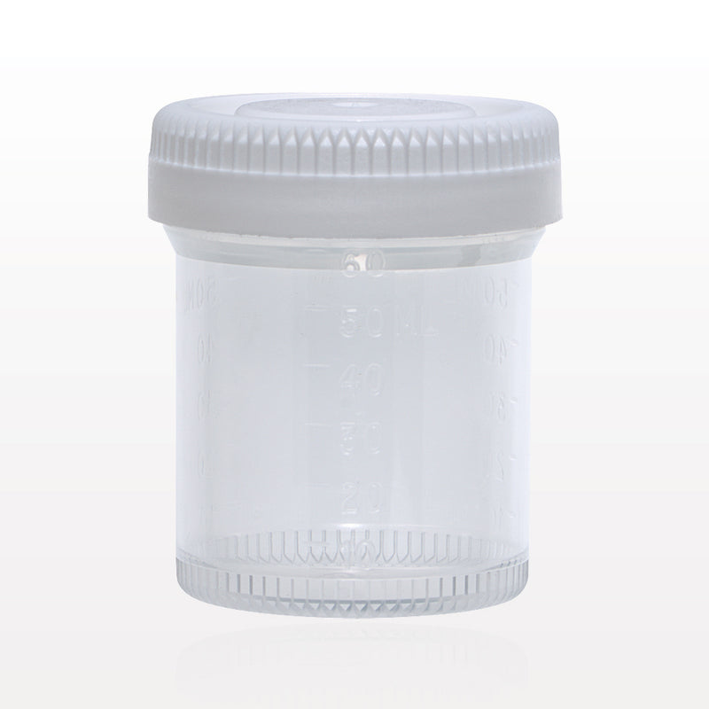 Specimen Container w/White Cap - 60 ml; 1.9 inch Opening (48 mm) - 99984