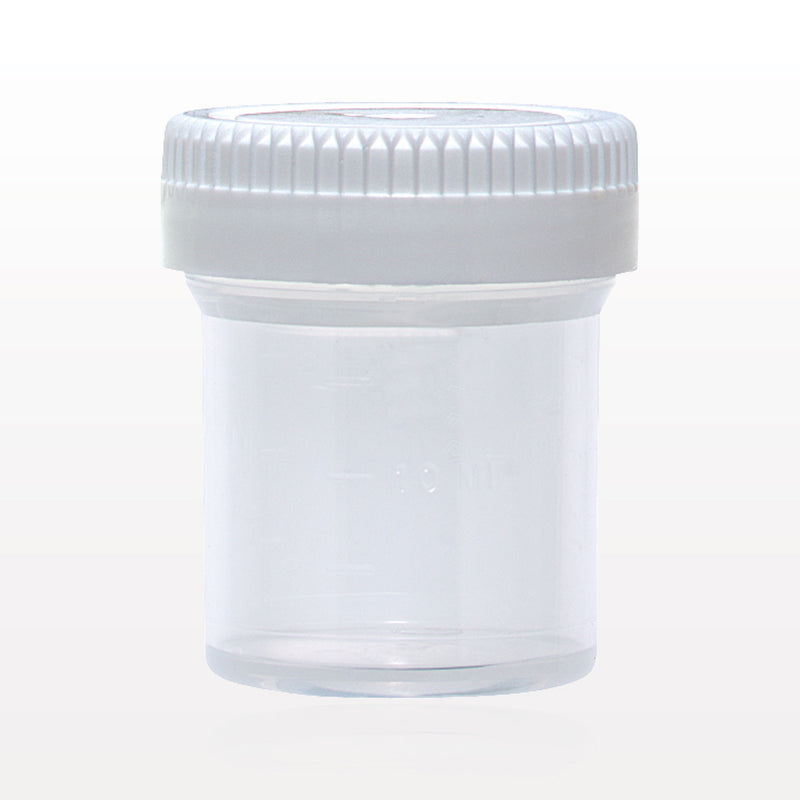Specimen Container w/White Cap - 20 ml; 1.4 inch Opening (35 mm) - 99986