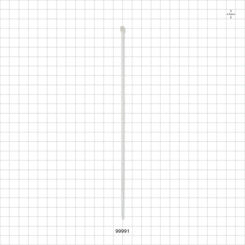 General Purpose Cable Tie, Non Re-opening, Natural - 8 inch (203 mm); 80N (18 lbs) Breaking Strength - 99991
