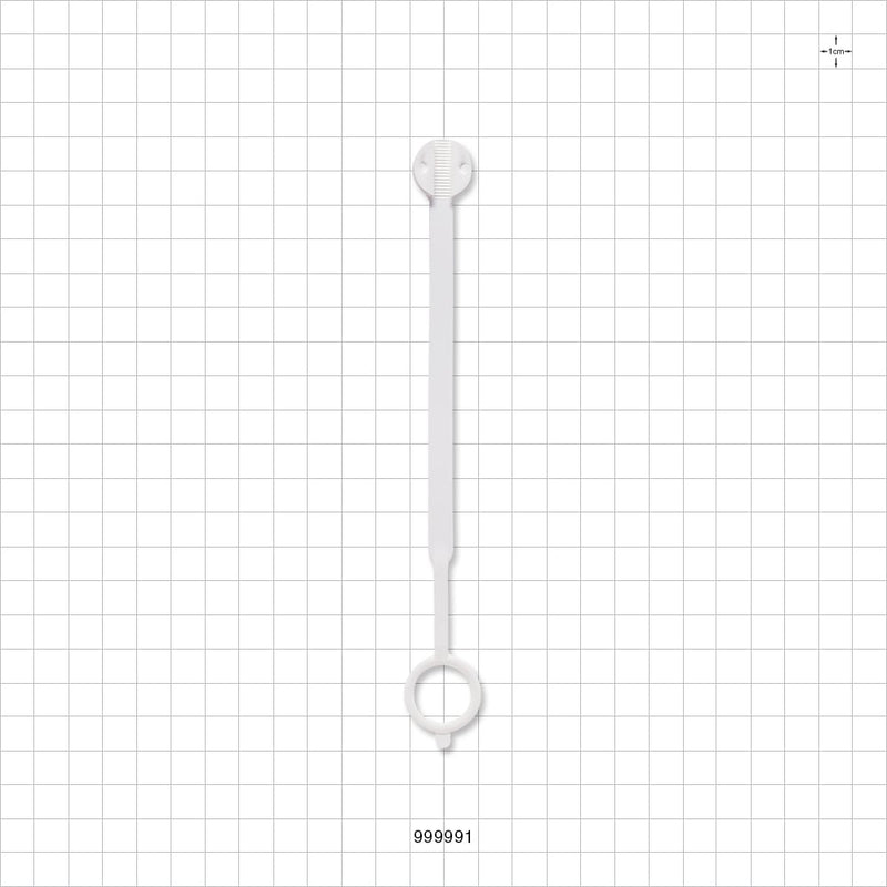 General Purpose Re-opening Plastic Bag Tie, Ratchet with Ring, White - 7 inch (178 mm) - 999991
