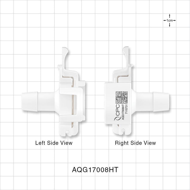 AseptiQuik G Connector, Genderless, Barbed, High Temperature - Fits 1/2 inch ID Tubing (0.5 inch, 12.7 mm) - AQG17008HT