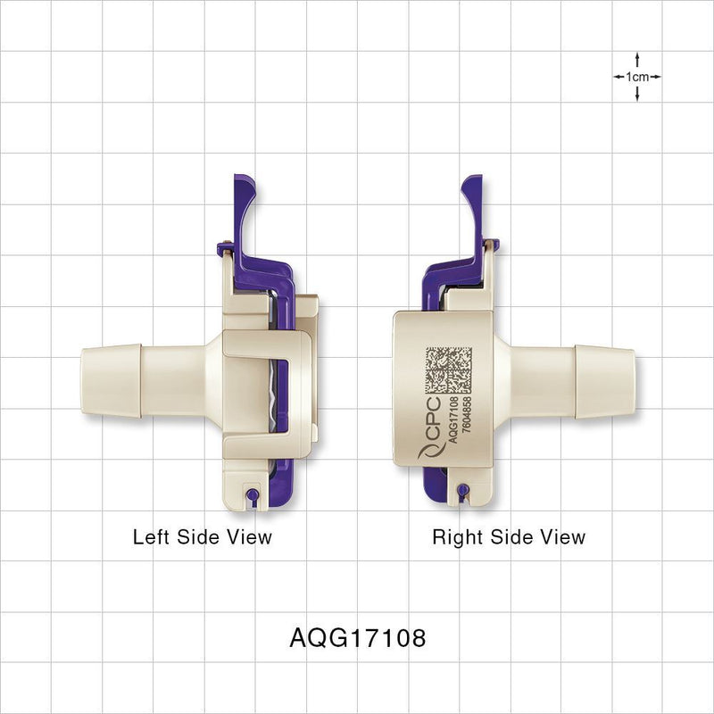 AseptiQuik G Connector, Genderless, Barbed - Fits 1/2 inch ID Tubing (0.5 inch, 12.7 mm) - AQG17108