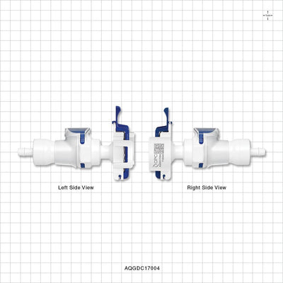 AseptiQuik G Disconnect Connector, Genderless, Barbed - Fits 1/4 inch ID Tubing (0.25 inch, 6.35 mm) - AQGDC17004