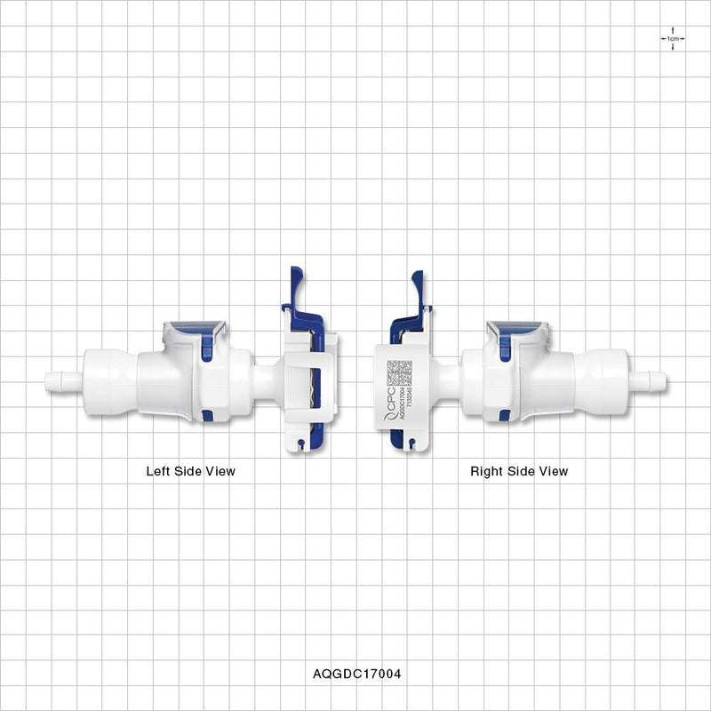 AseptiQuik G Disconnect Connector, Genderless, Barbed - Fits 1/4 inch ID Tubing (0.25 inch, 6.35 mm) - AQGDC17004