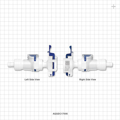 AseptiQuik G Disconnect Connector, Genderless, Barbed - Fits 3/8 inch ID Tubing (0.375 inch, 9.53 mm) - AQGDC17006