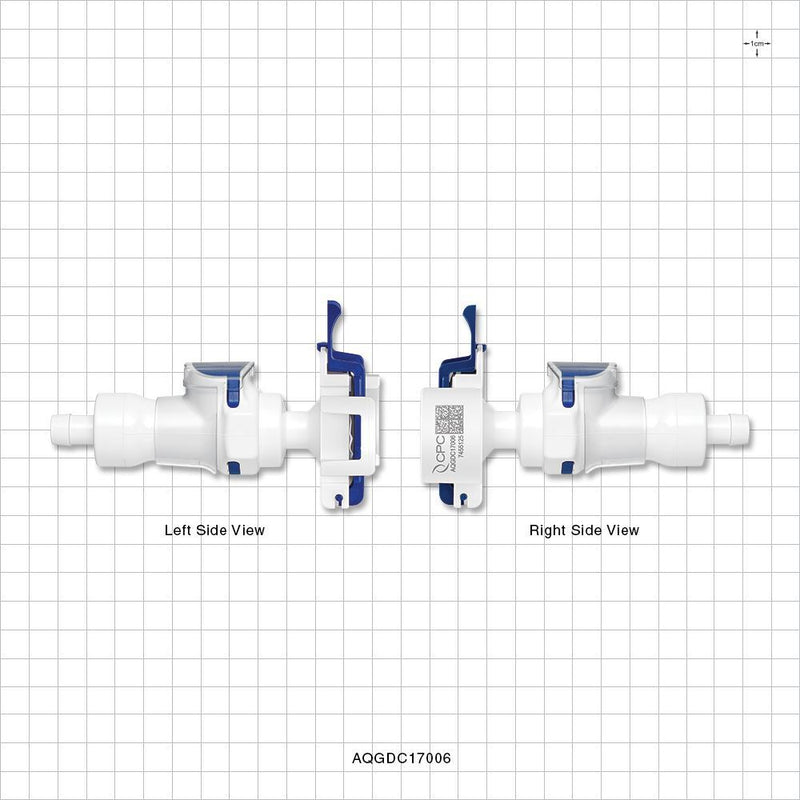 AseptiQuik G Disconnect Connector, Genderless, Barbed - Fits 3/8 inch ID Tubing (0.375 inch, 9.53 mm) - AQGDC17006