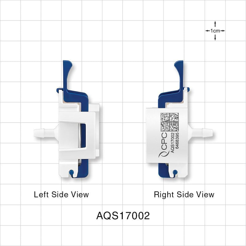 AseptiQuik S Connector, Genderless, Barbed - Fits 1/8 inch ID Tubing (0.125 inch, 3.18 mm) - AQS17002