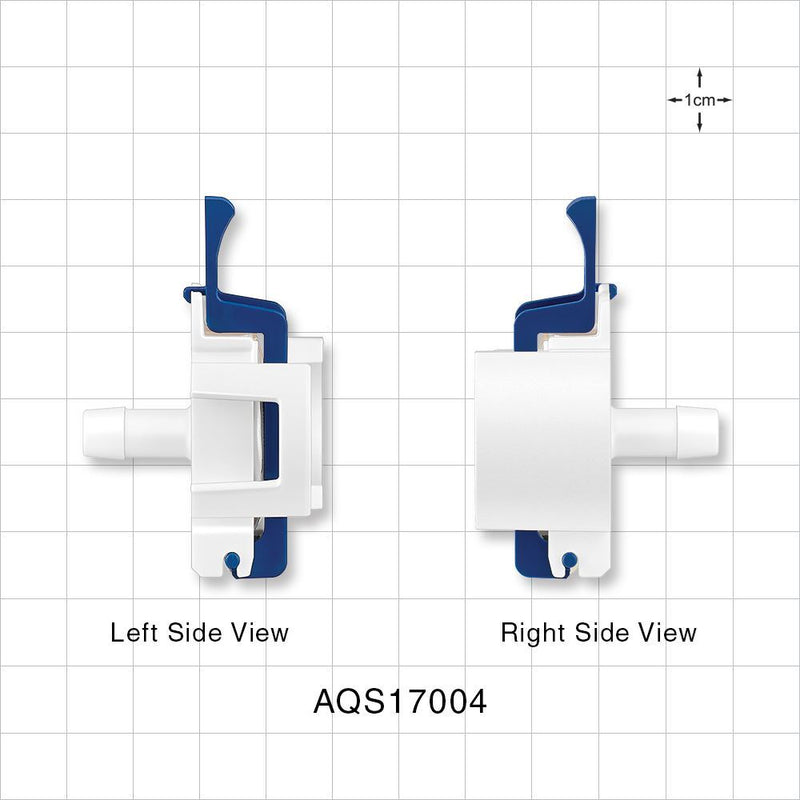 AseptiQuik S Connector, Genderless, Barbed - Fits 1/4 inch ID Tubing (0.25 inch, 6.35 mm) - AQS17004