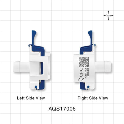 AseptiQuik S Connector, Genderless, Barbed - Fits 3/8 inch ID Tubing (0.375 inch, 9.53 mm) - AQS17006
