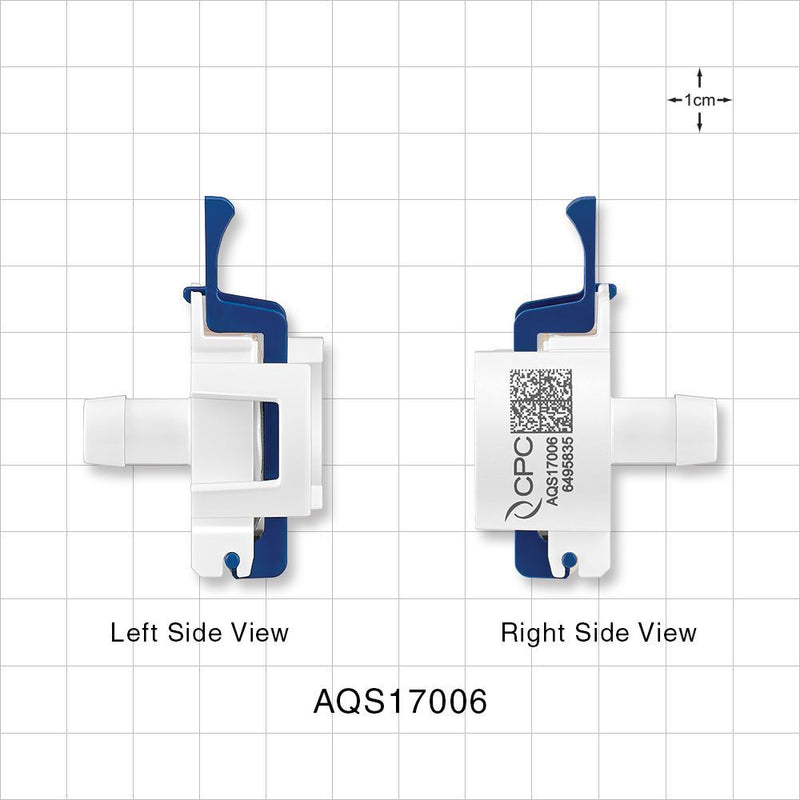 AseptiQuik S Connector, Genderless, Barbed - Fits 3/8 inch ID Tubing (0.375 inch, 9.53 mm) - AQS17006