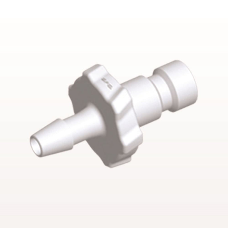 Bayonet Male Connector, White, 100/Bag - Fits 3/32 inch ID Tubing (0.094 inch, 2.38 mm) - BC330