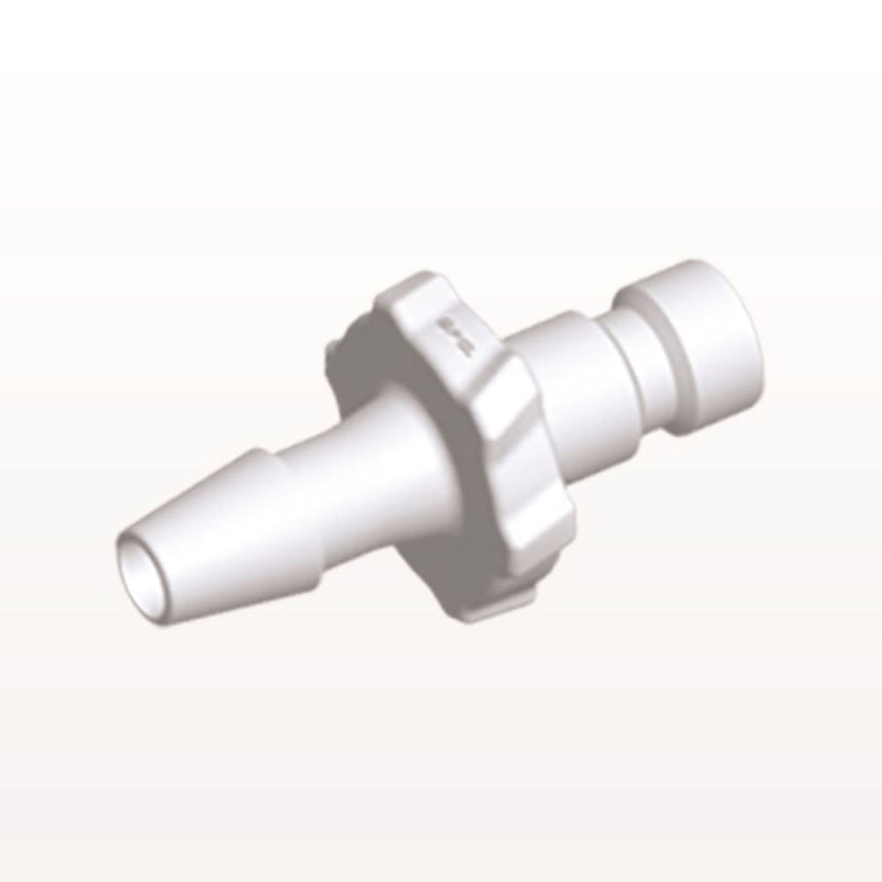 Bayonet Male Connector, White, 100/Bag - Fits 1/8 inch ID Tubing (0.125 inch, 3.18 mm) - BC430
