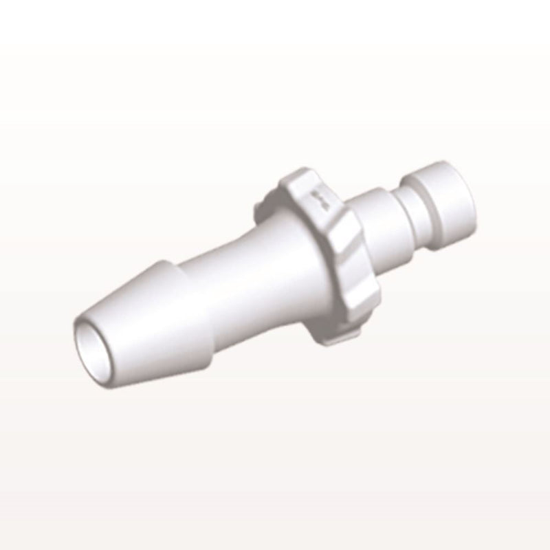 Bayonet Male Connector, White, 100/Bag - Fits 3/16 inch ID Tubing (0.188 inch, 4.76 mm) - BC630