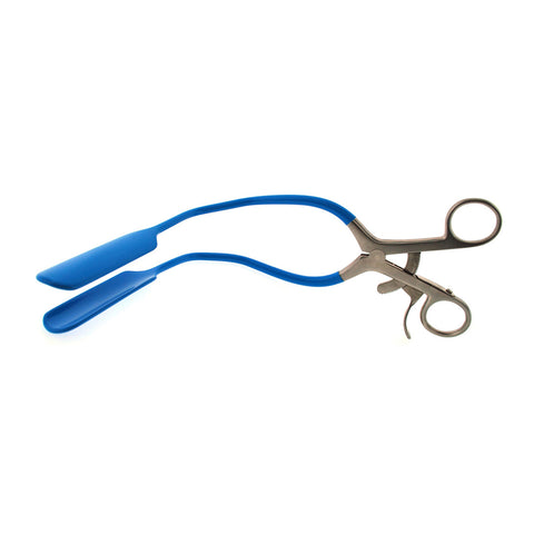 BR Surgical Redundant Vaginal Retractor with Ratchet – LEEP Blue Coated