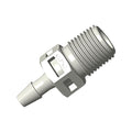 Threaded Connector, Barbed, Natural - Fits 1/8 inch ID Tubing (0.125, 3.18 mm) x 1/8" BSPT - BT4S4