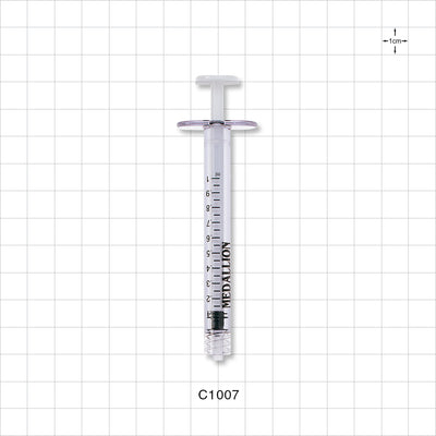Medallion Syringe, Male Luer Lock, White - 1 ml - C1007