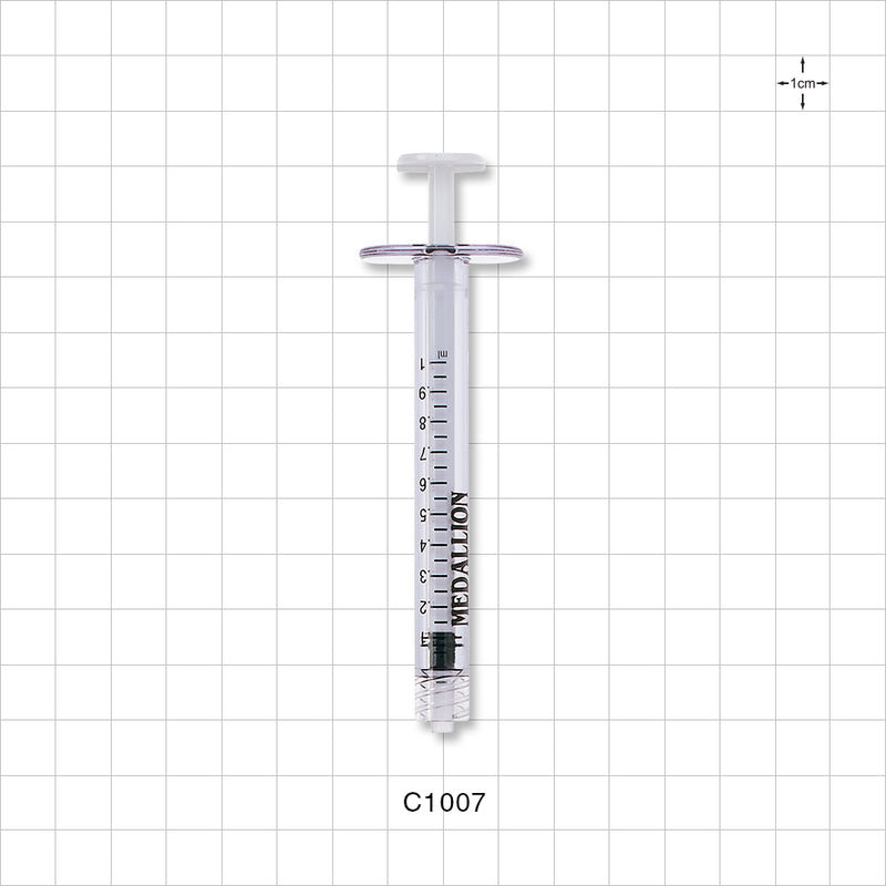 Medallion Syringe, Male Luer Lock, White - 1 ml - C1007