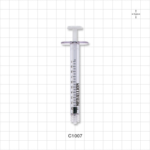 Medallion Syringe, Male Luer Lock, White - 1 ml - C1007