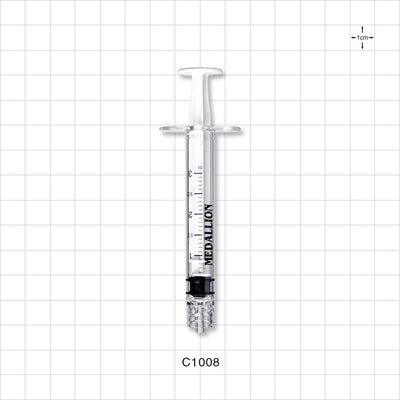 Medallion Syringe, Male Luer Lock, White - 3 ml - C1008