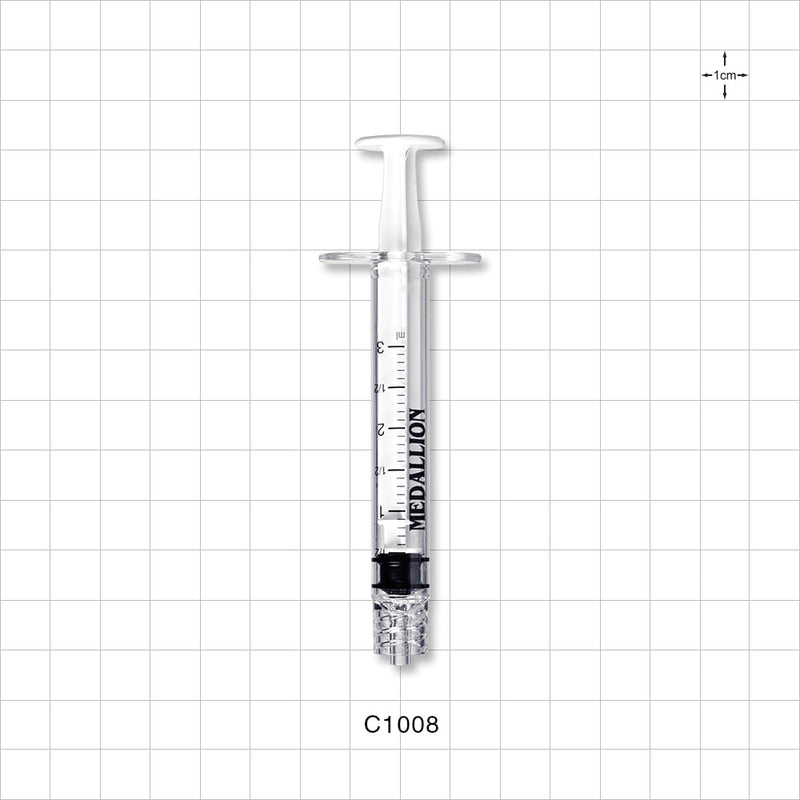 Medallion Syringe, Male Luer Lock, White - 3 ml - C1008
