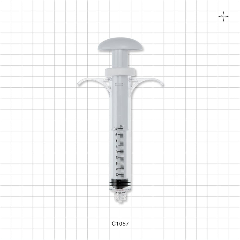 Control Syringe, Palm Pad Plunger, Wing Grip, Male Luer Lock - 10 ml - C1057