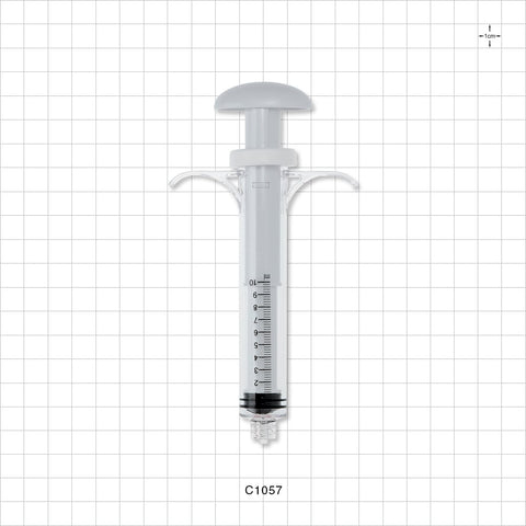 Control Syringe, Palm Pad Plunger, Wing Grip, Male Luer Lock - 10 ml - C1057