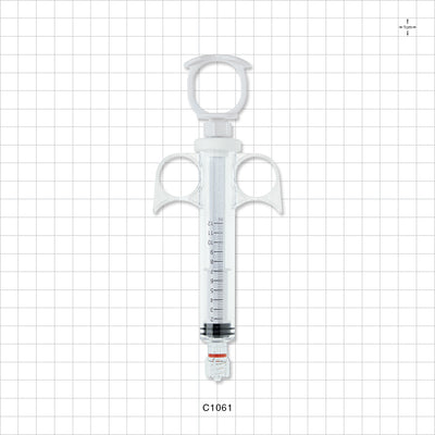 Control Syringe, Locking Plunger and Ring Grip, Rotating Male Luer Lock - 12 ml - C1061