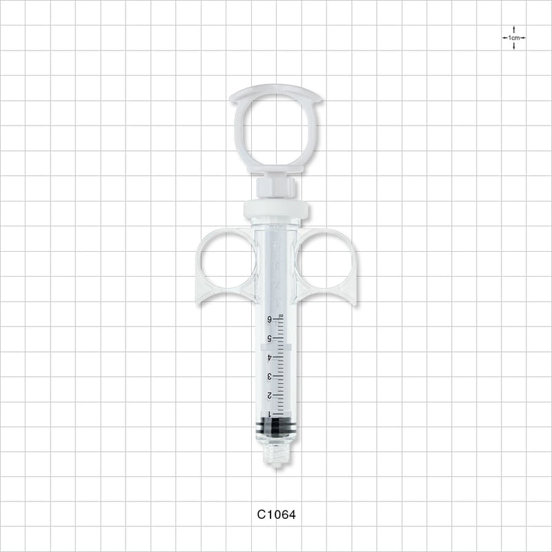Control Syringe, Locking Plunger and Ring Grip, Male Luer Lock - 6 ml - C1064