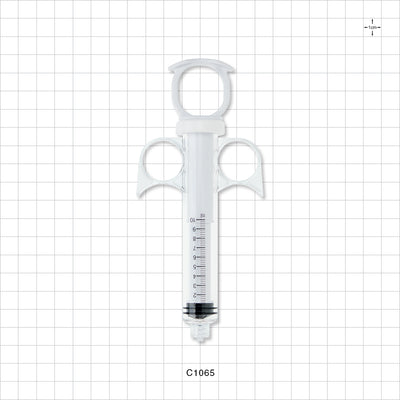 Control Syringe, Solid Ring Plunger and Grip, Male Luer Lock - 10 ml - C1065