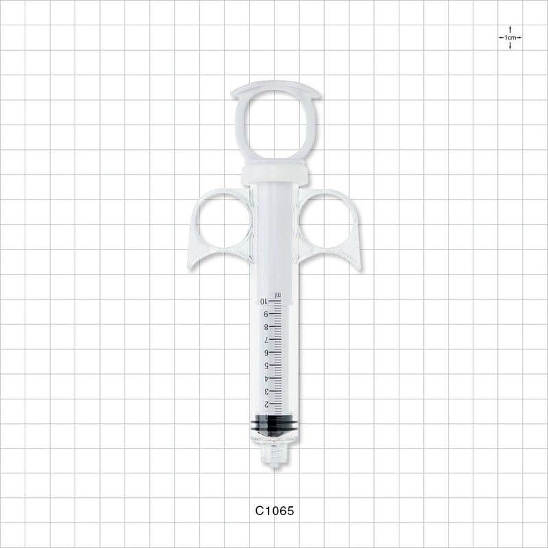 Control Syringe, Solid Ring Plunger and Grip, Male Luer Lock - 10 ml - C1065