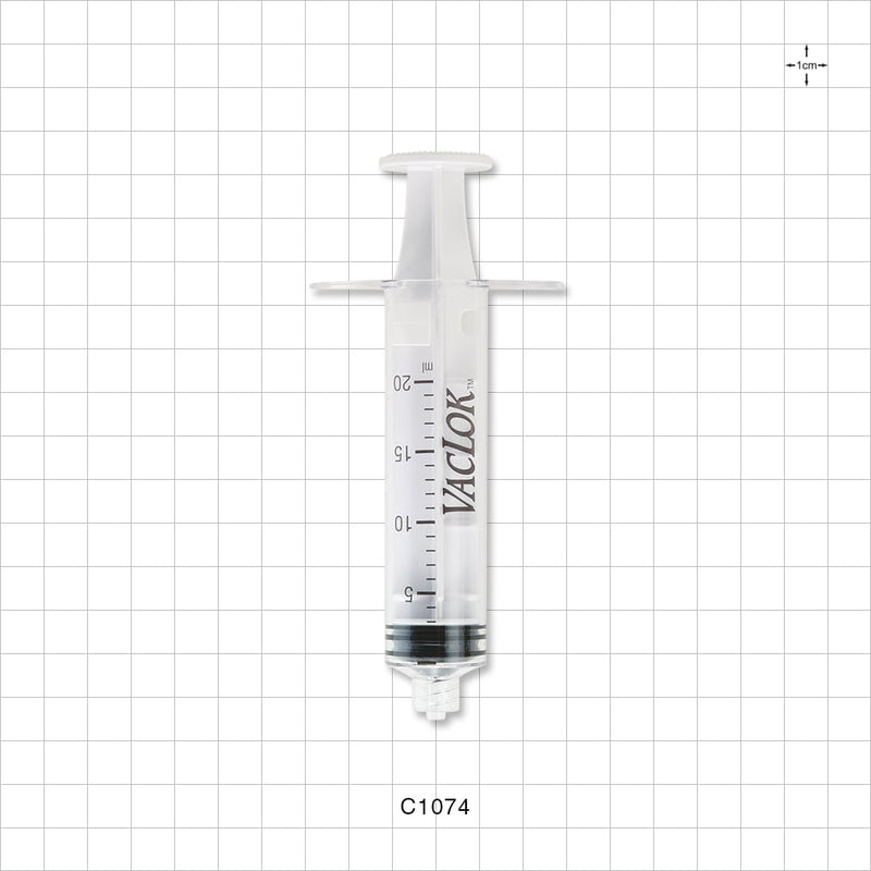 VacLok Negative Pressure Syringe, Male Luer Lock, White - 20 ml - C1074