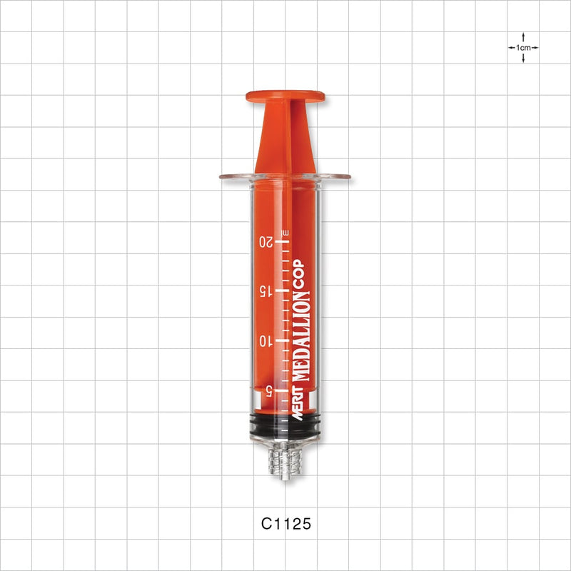 Medallion COP Syringe, Male Luer Lock, Orange, 128/Box - 20 ml - C1125
