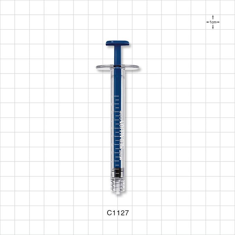 Medallion COP Syringe, Male Luer Lock, Blue, 192/Box - 1 ml - C1127