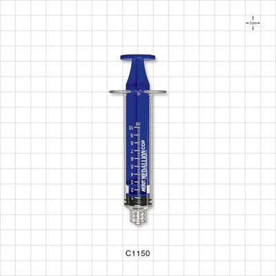 Medallion COP Syringe, Male Luer Lock, Blue, 160/Box - 10 ml - C1150