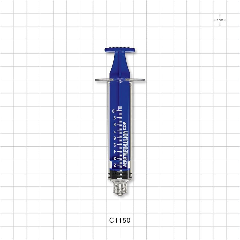 Medallion COP Syringe, Male Luer Lock, Blue, 160/Box - 10 ml - C1150