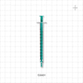 Two-Piece Syringe, Male Luer Slip, Zero Dead Space, Green - 1 ml - C2401