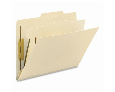 Smead® Top Tab Folder Fas# 1&3, 18pt Manila 2/5" Cut Tab In Center Position, 1 Divider 2" Expansion 11-3/4" X 10", 50 per Case |  C302-5AL-1D5