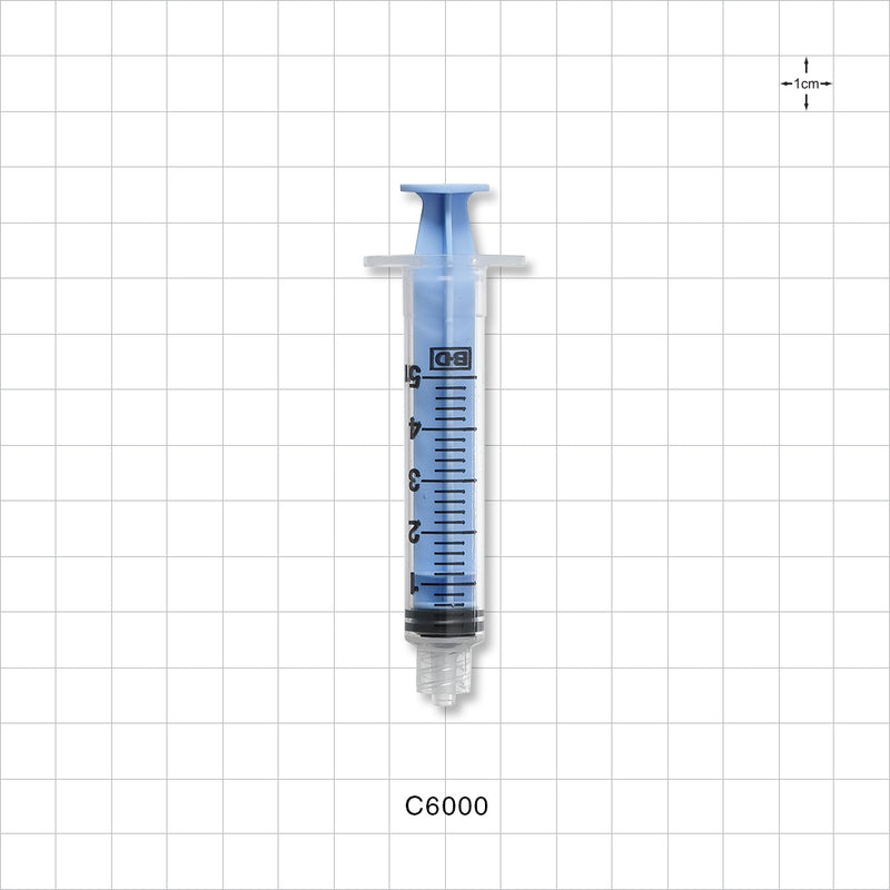 Syringe, Male Luer Lock, Light Blue - 5 ml - C6000