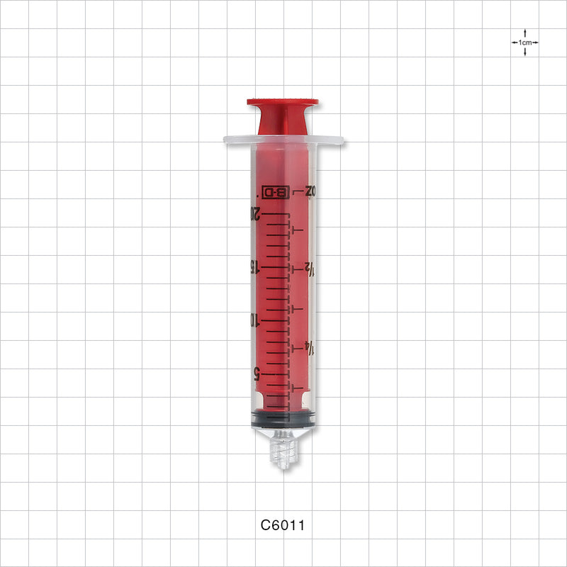 Syringe, Male Luer Lock, Red - 20 ml - C6011