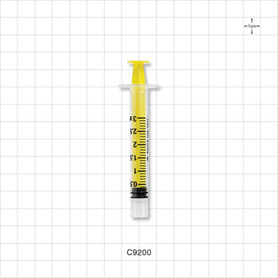 Male Slip NRFit™ Syringe, Yellow - 3 ml - C9200