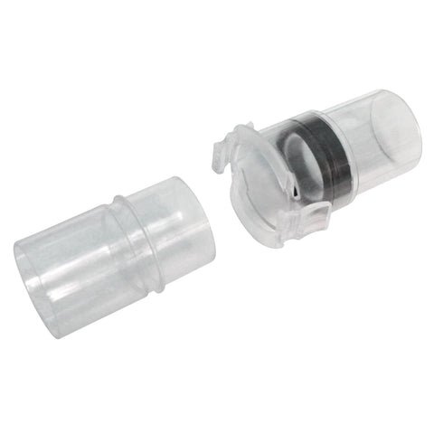 Sunset Healthcare Solutions CAP1016S Zoey Quick Release Connector The Zoey quick release connector is a two-part solution that helps you quickly disconnect your CPAP mask and connect your tube to the Zoey CPAP Cleaner.