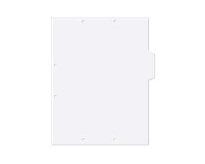 Filepro® Chart Divider Side Tab Position #2 or #3 1/4 Cut Blank|Paper Tab White 100# White 8-1/2"x11" - 300 per Box | CD39